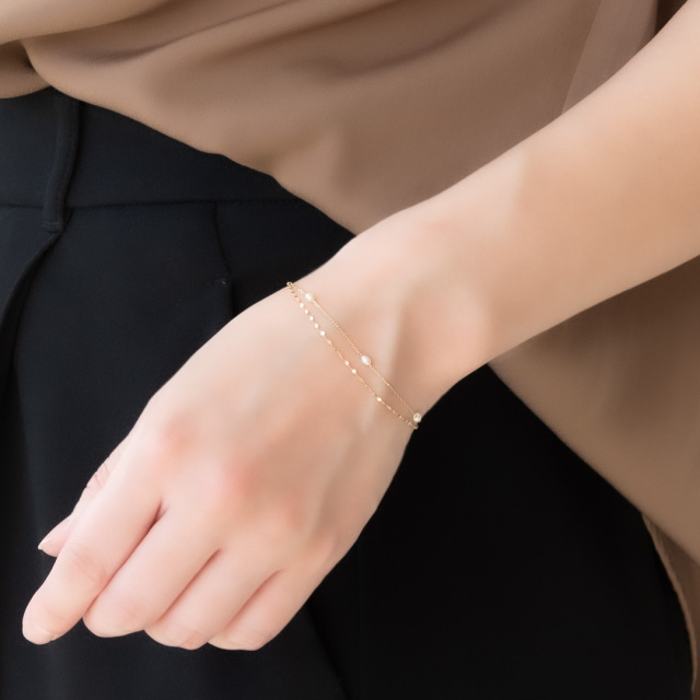 ブレスレット K10イエローゴールド 淡水パール アクセサリーPePe