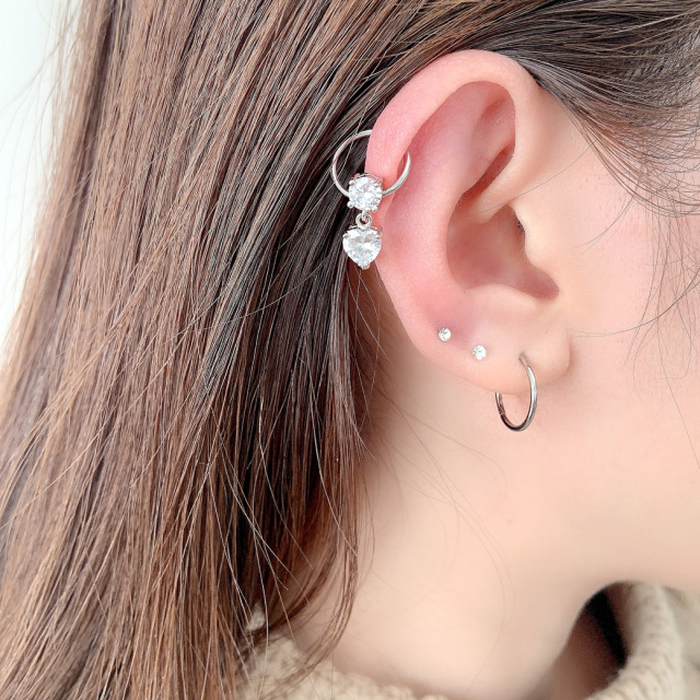 16G］CZダイヤハート heart キャプティブリング CBR 軟骨ピアス ボディ