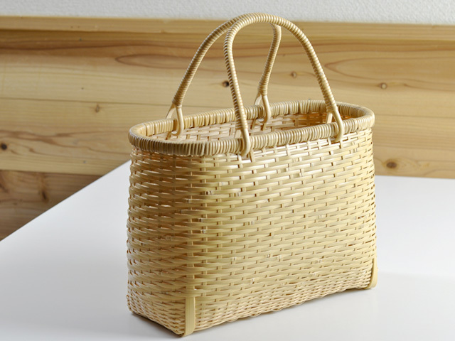 買い物かご-白/竹かご/かごバッグ/バスケットかご/国産/日本製 通販