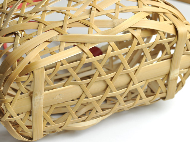 やたら編み 竹かごバッグ/かごバッグ/竹バッグ/乱れ編み/ハンドバッグ