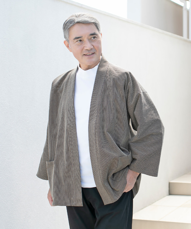 刺子織ジャケット No.4 茶 ｜ 作務衣・甚平通販 和粋庵