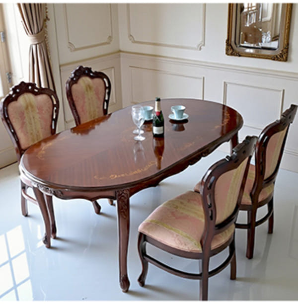 マリナカッシーリ 象嵌・オーバルダイニングテーブルW165cm ｜Y-KAGU