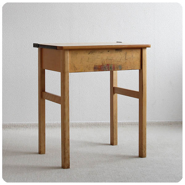 イギリス ヴィンテージ スクールデスク 学習机 木製 収納ボックス