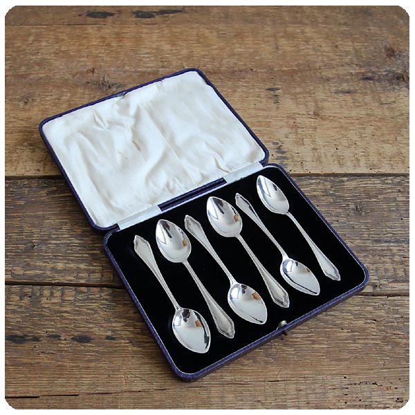 イギリス アンティーク スプーン6本 ケース付き シルバー カトラリー