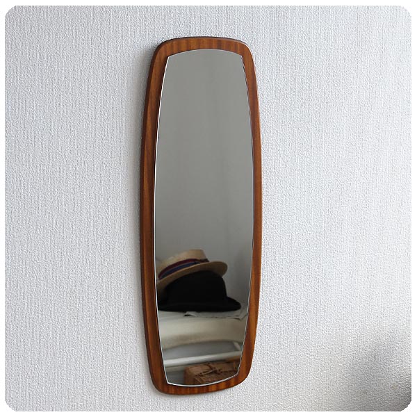 イギリス ヴィンテージ ウォールミラー チーク ミッドセンチュリー
