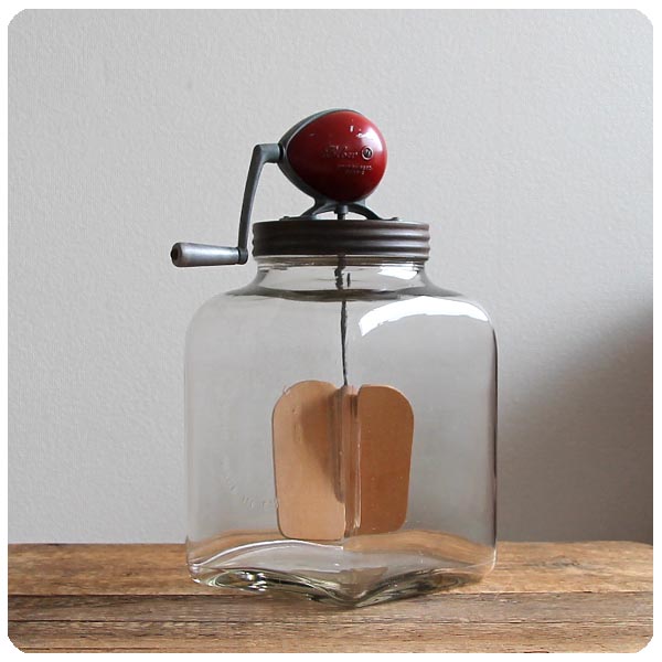 イギリス アンティーク Blow バターチャーン/撹乳器/ガラスジャー