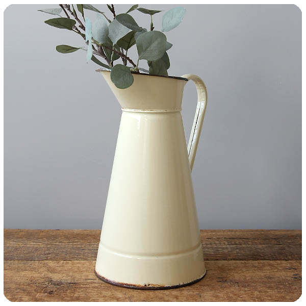 フランス アンティーク ホーロージャグ エナメル 水差し フラワー