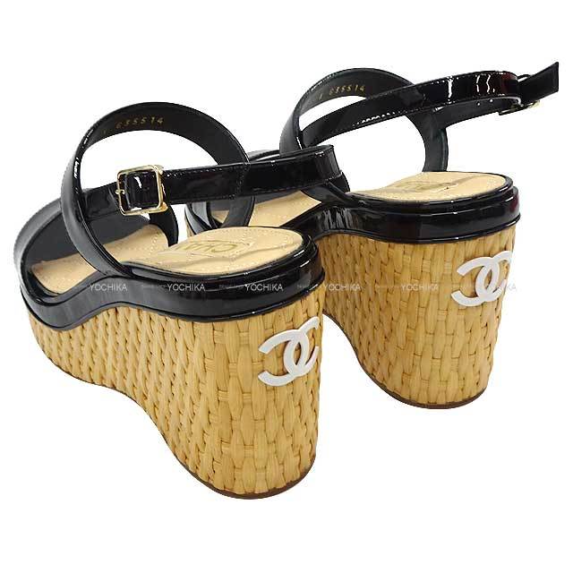CHANEL シャネル サンダル ヒール ココマーク ウエッジソール アンクル
