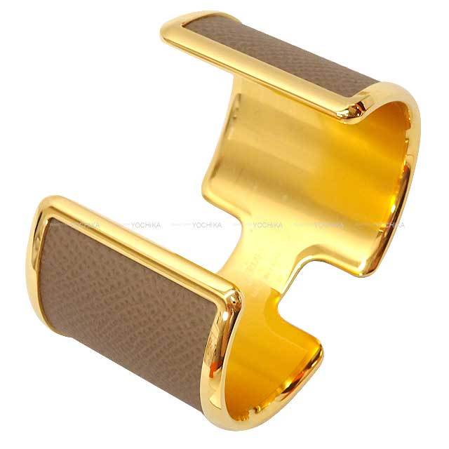 HERMES エルメス バングル レザーブレスレット オランプ T3 エトープ