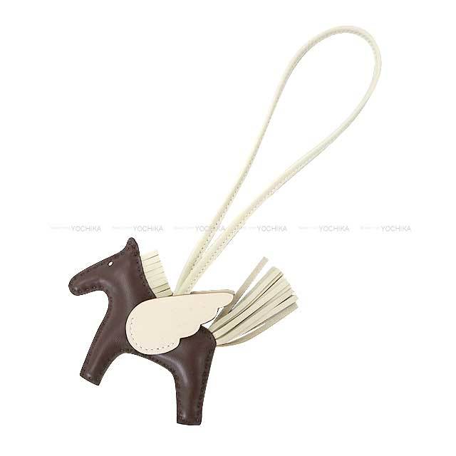 HERMES エルメス バッグチャーム ロデオ ペガサス PM ショコラ/クレ