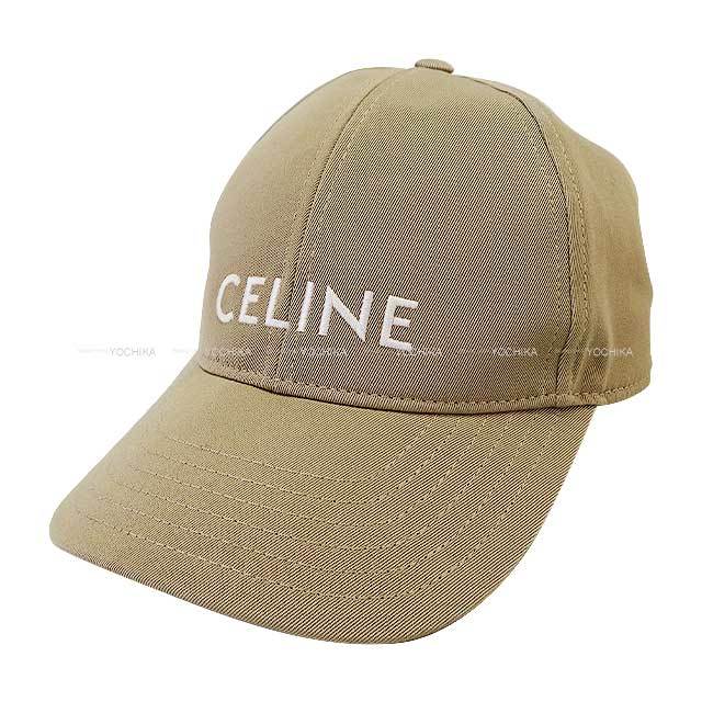 CELINE セリーヌ キャップ ロゴ ベースボール ベージュ コットン