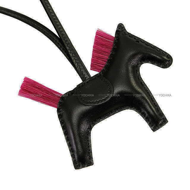 HERMES エルメス バッグチャーム ロデオ PM 黒 (ブラック)/マグノリア