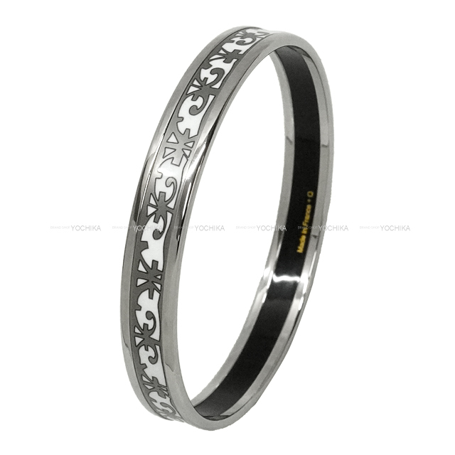 HERMES エルメス バングル エマイユ PM ガダルキヴィール 白 (ホワイト