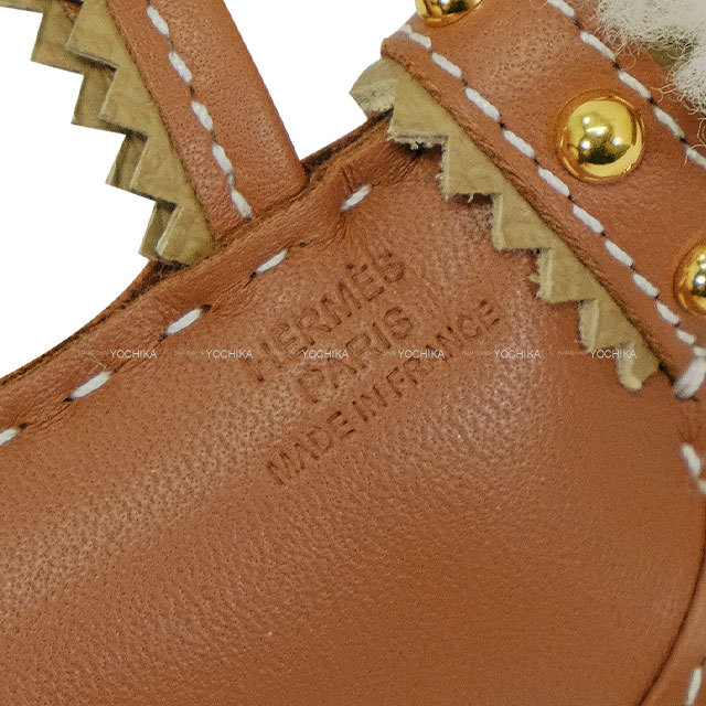 HERMES エルメス バッグチャーム バディ 犬 スタッズ 首輪付 ゴールド