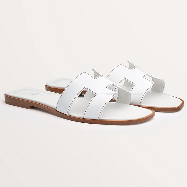 HERMES エルメス サンダル Oran オラン 白 (ホワイト) ボックスカーフ
