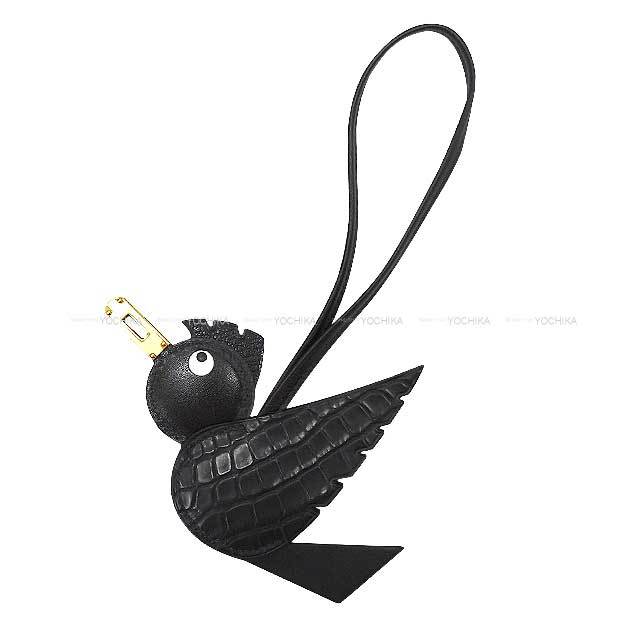 HERMES エルメス バッグチャーム バーディ タッチ 鳥 ソーブラック 黒