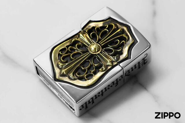 Zippo ジッポー クロス 十字架 フルメタル ジャケット ゴールド Full