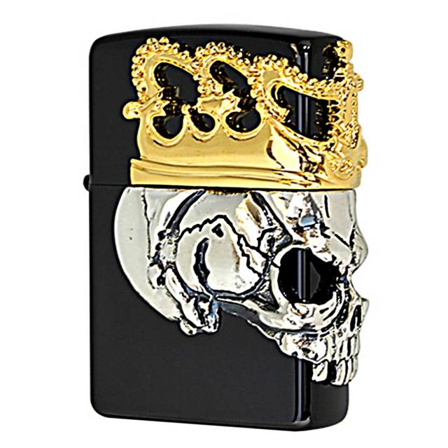 Zippo ジッポー スカル ドクロ 骸骨 スカルクラウン メタル チタン