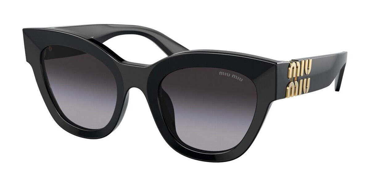 Miu Miu MU01YSF Asian Fit 1AB5D1 スクエア ブラック サングラス