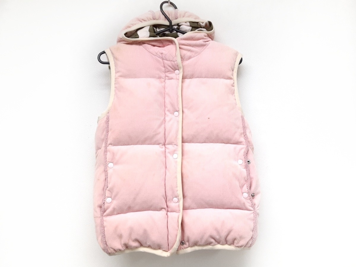 ミナペルホネン/ダウンベスト/ピンク×アイボリー/サイズ：サイズ表記