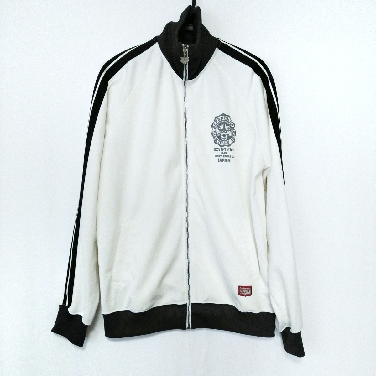 アシックス・オニツカタイガー/ジャージ/白×グレー×黒/サイズ：XLの