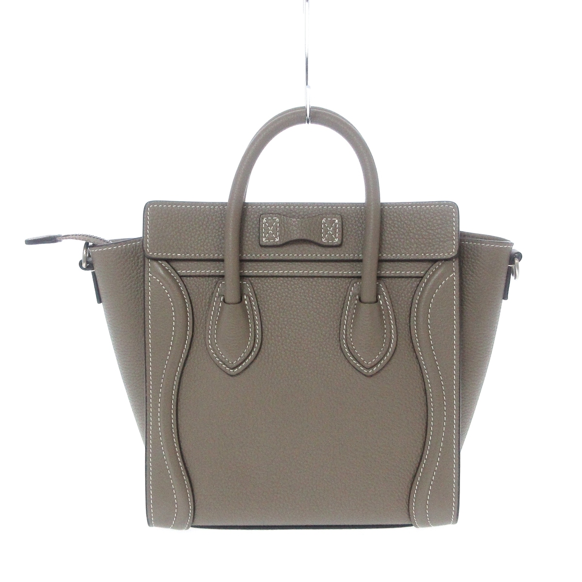 セリーヌ/ハンドバッグ/ラゲージナノショッパー/スリ(グレーベージュ