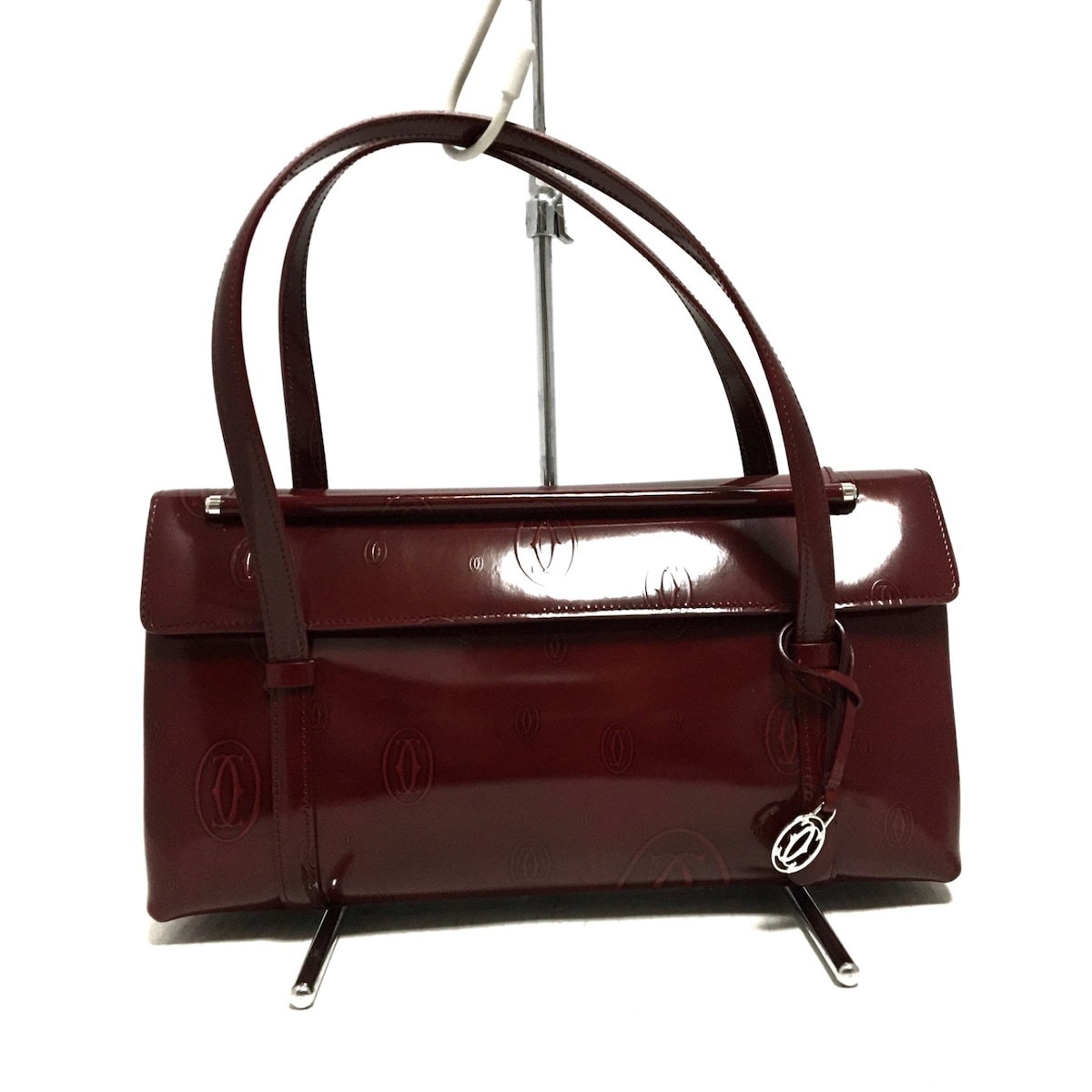 カルティエ/ハンドバッグ/ハッピーバースデー/ボルドー/エナメル