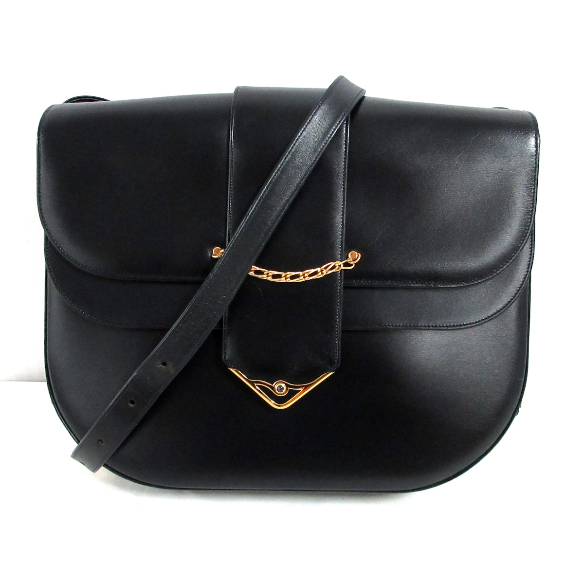 カルティエ/ショルダーバッグ/サファイアライン/黒/レザーの買取実績