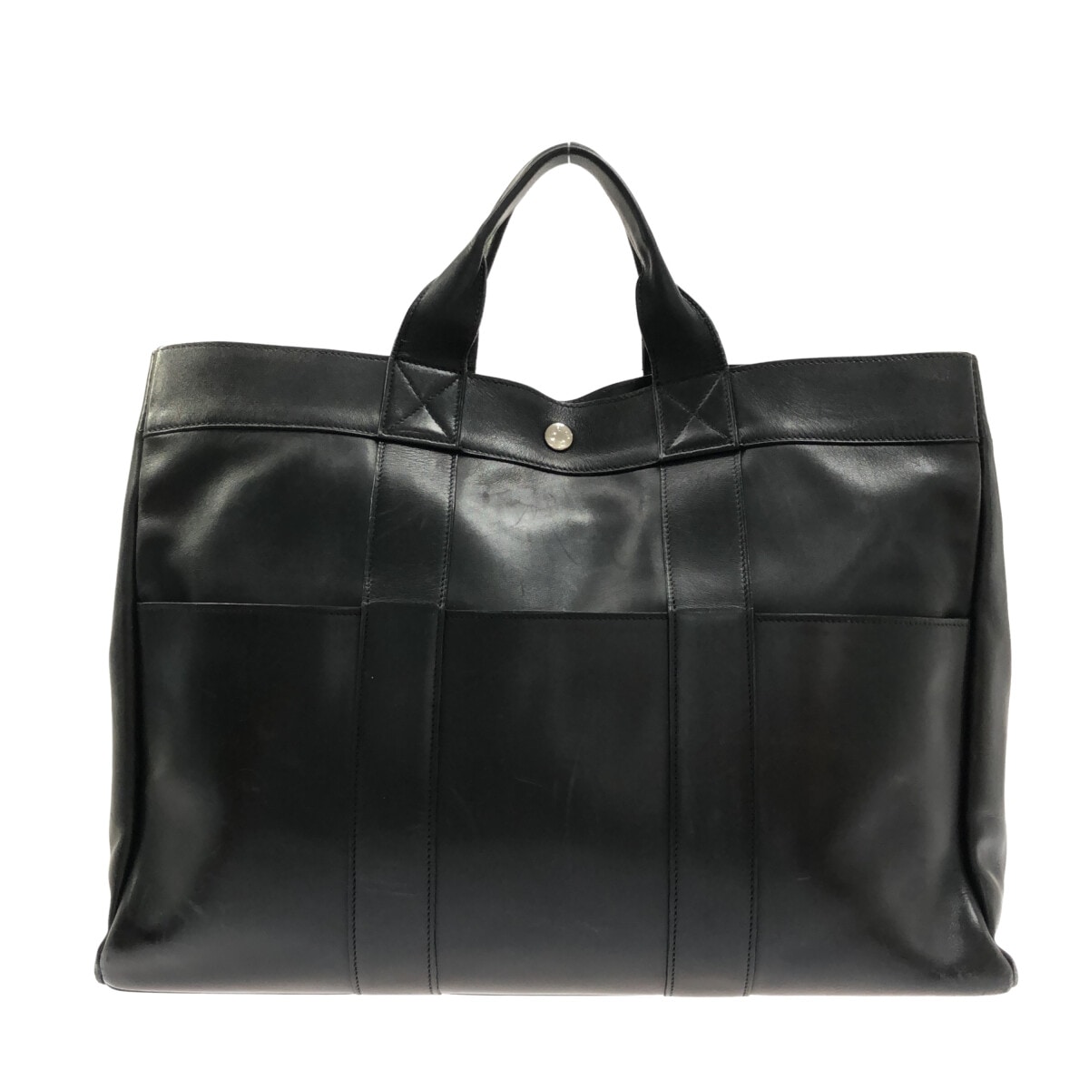 エルメス/トートバッグ/フールトゥMMオールレザー/黒/エヴァーカーフの