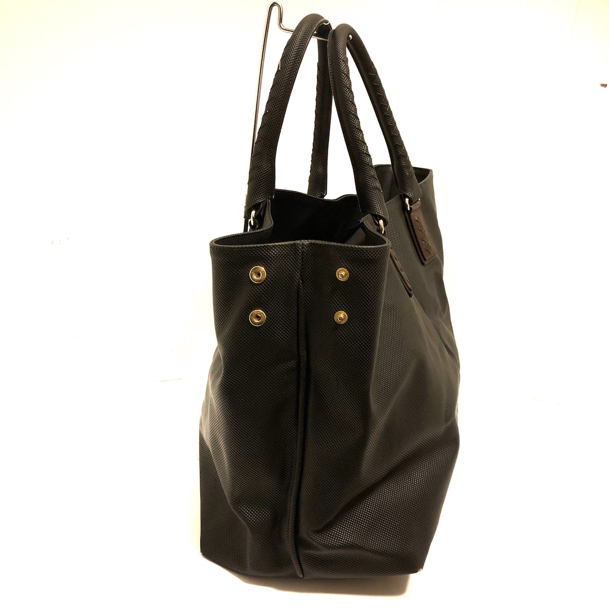 ボッテガヴェネタ/トートバッグ/マルコポーロ/黒×ダークブラウン/PVC