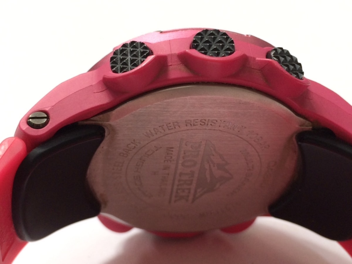 カシオ 腕時計 プロトレック PRW-3000 メンズ ラバーベルト ピンク