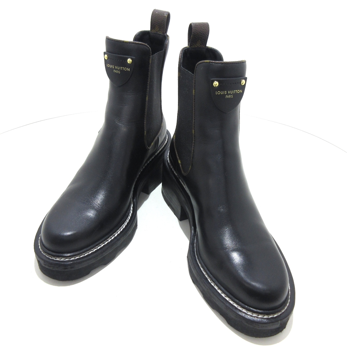 ルイヴィトン/ブーツ/黒×ダークブラウン/サイズ：36(日本サイズ23.0cm