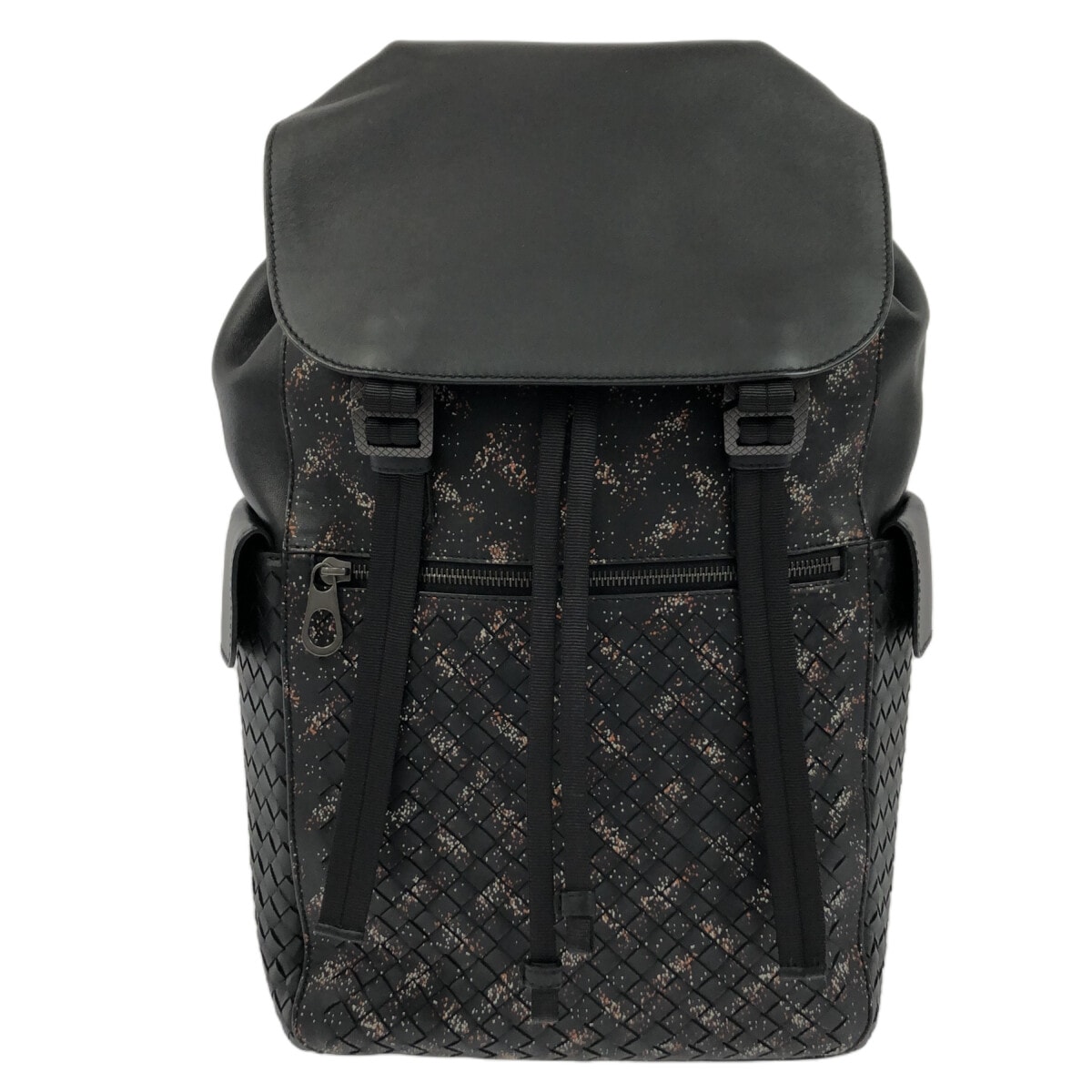 ボッテガヴェネタ/リュックサック/イントレチャート/黒×レッド×マルチ