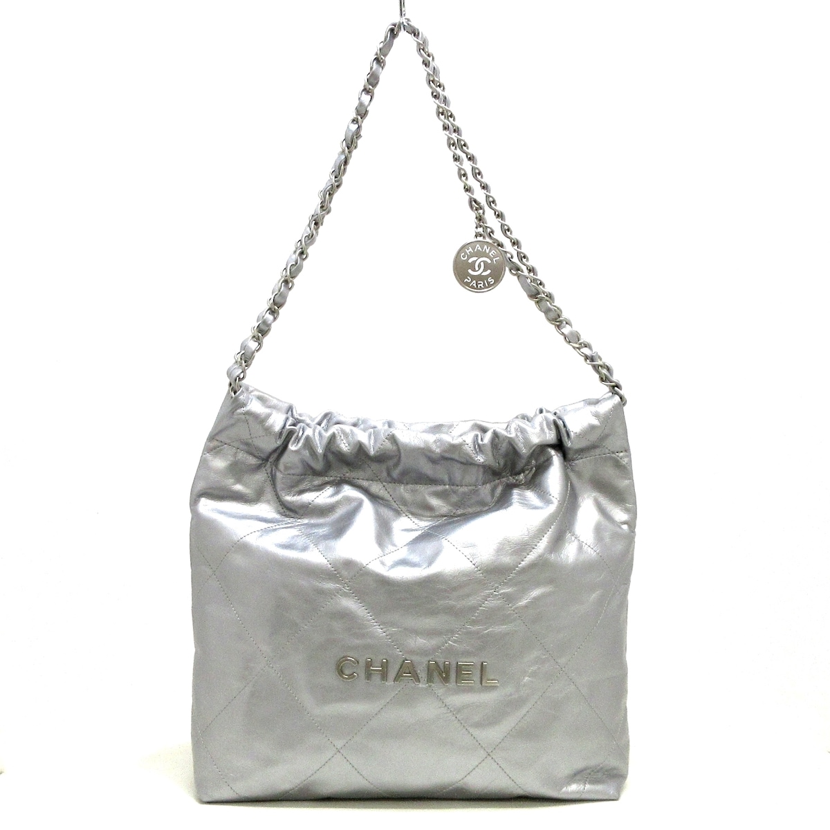 シャネル/ショルダーバッグ/CHANEL 22 スモール ハンドバッグ/シルバー