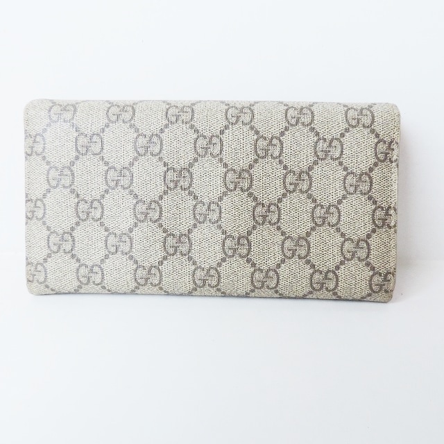 グッチ/長財布/ネオンハート,GG柄/ベージュ×ダークブラウン×ピンク