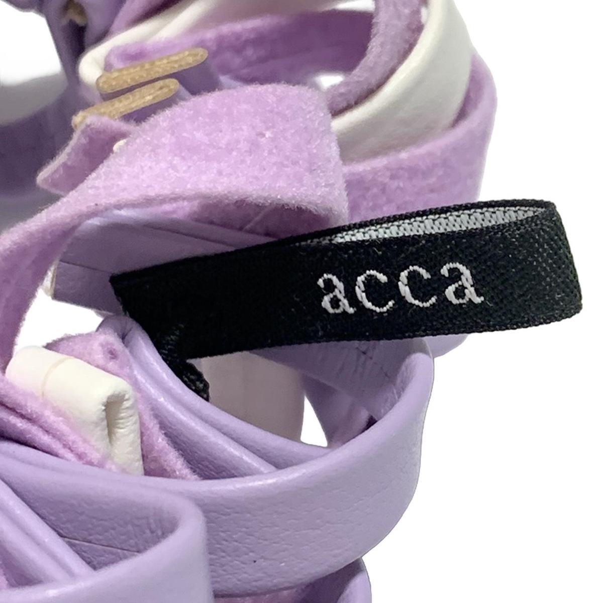acca(アッカ) アクセサリー - レザー ライトパープル×白 ヘアゴム