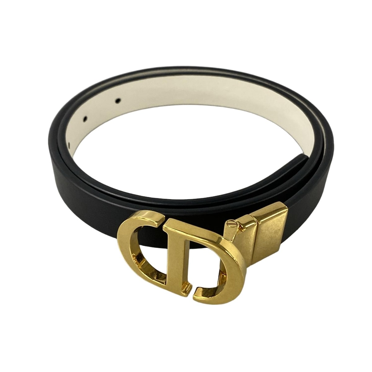 ディオール/クリスチャンディオール/ベルト/黒×白×ゴールドの買取実績