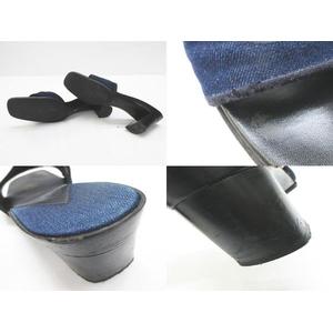 シャネル CHANEL サンダル ミュール ココマーク 刺繍 36 ブルー 青