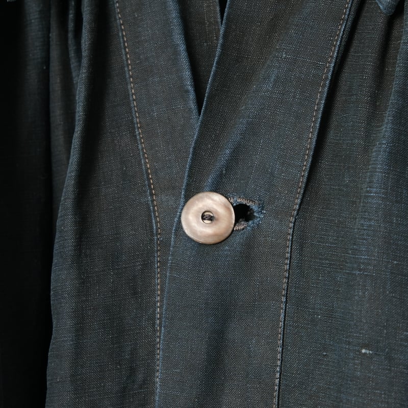 20s France Antique Indigo linen Biaude (Fullop