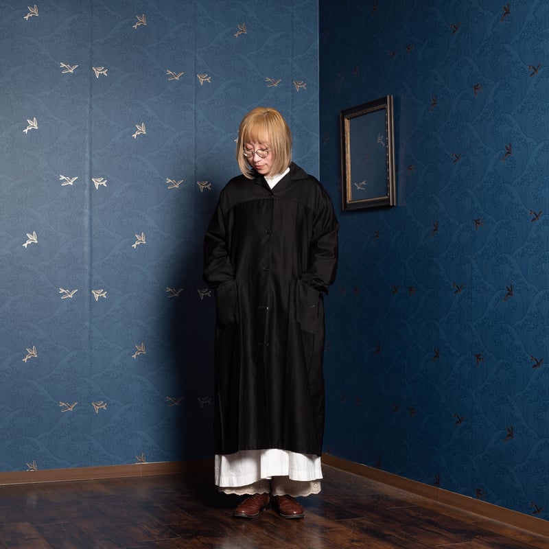 50-60s France Vintage Light Black Moleskin Wor