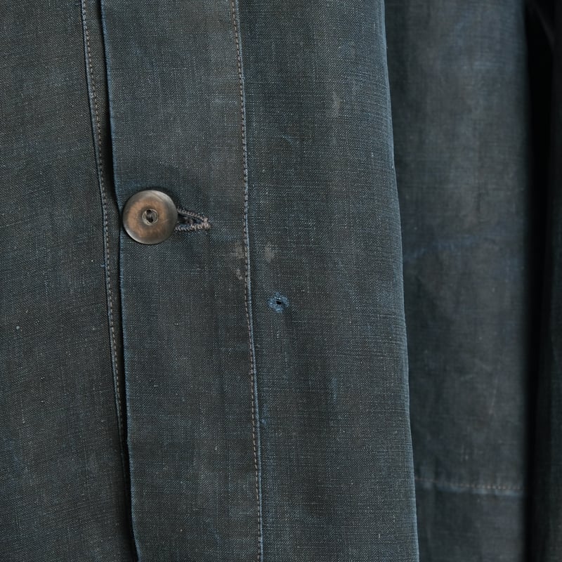 20s France Antique Indigo linen Biaude (Fullop