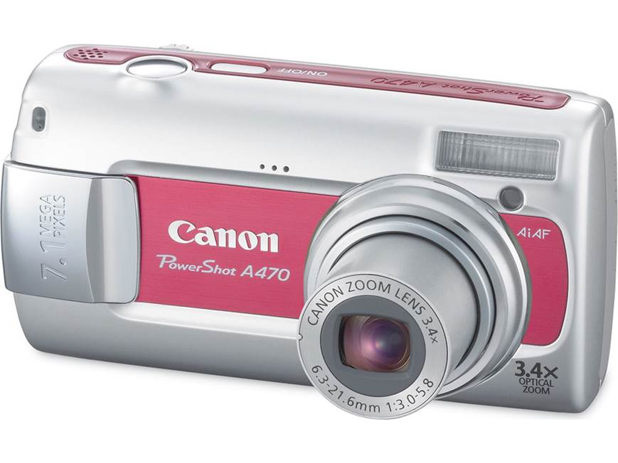 Canon PowerShot A470 (Red) 7.1-megapixel digital camera with 3.4X