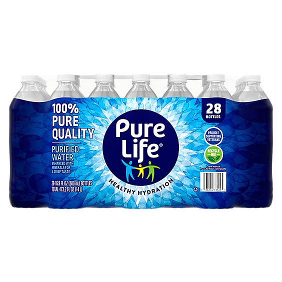 Pure Life Purified Water No Flavor In Bottles - 28-16.9 Oz