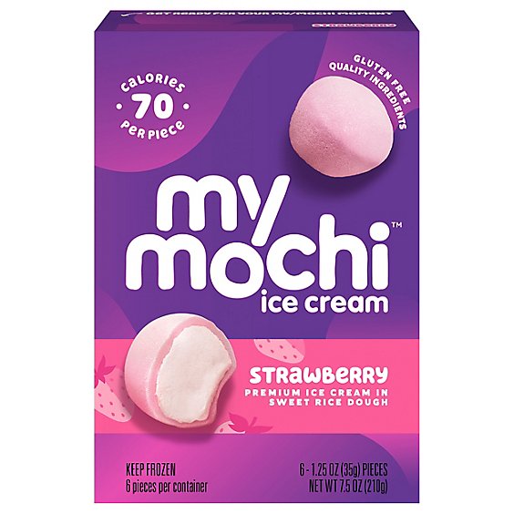 My Mochi Ice Cream Ripe Strawberry - 6 - 1.25 Oz - shaws