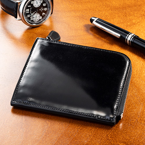 ANA FINDS＞SOMES SADDLE コードバン L字ファスナーコンパクトウォレット