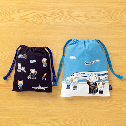 ANAオリジナル＞familiar for ANA 空港でみつけたおしごと 巾着セット