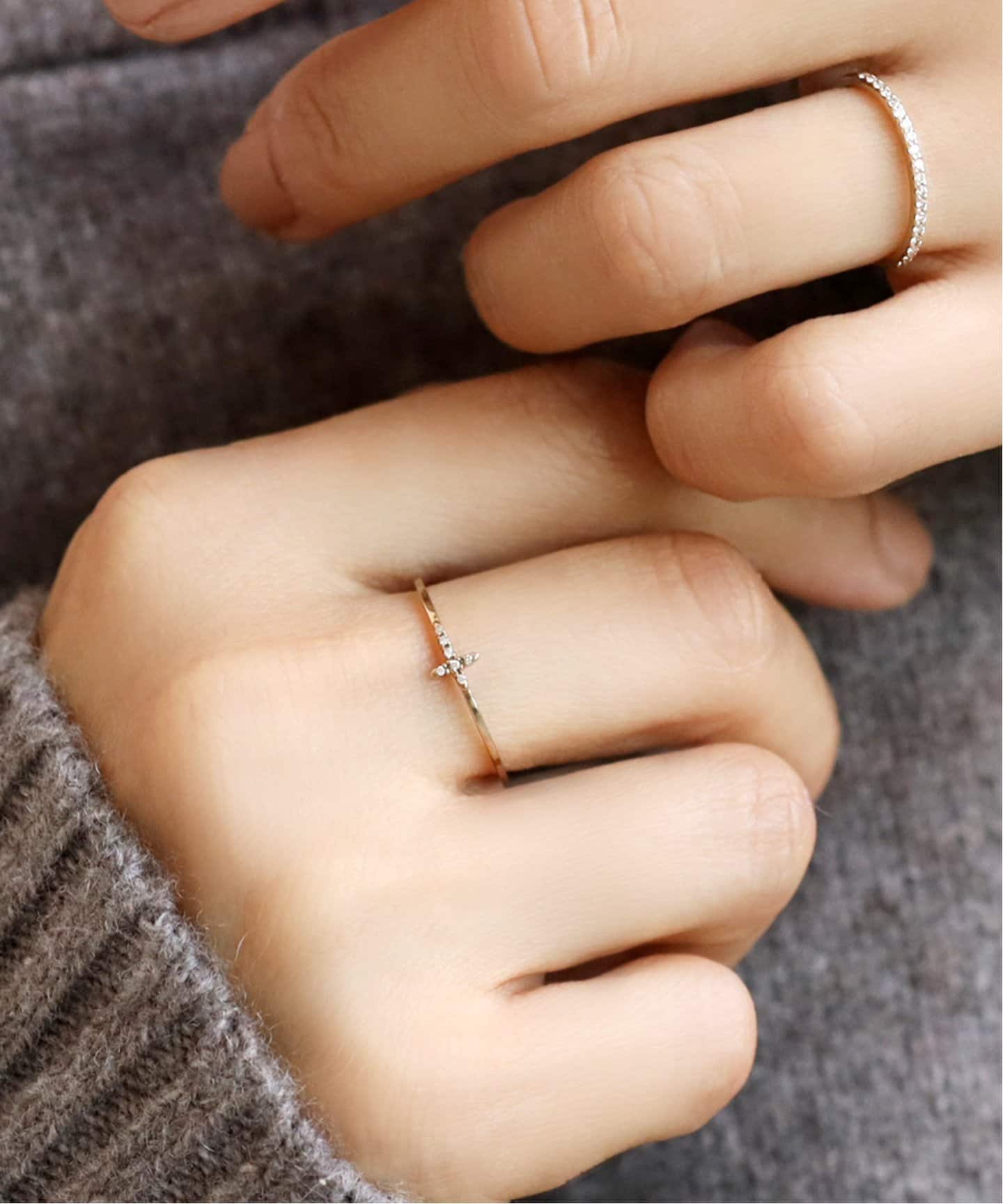 クロスダイヤモチーフリングK10（リング）｜Lilas（リラ）の通販