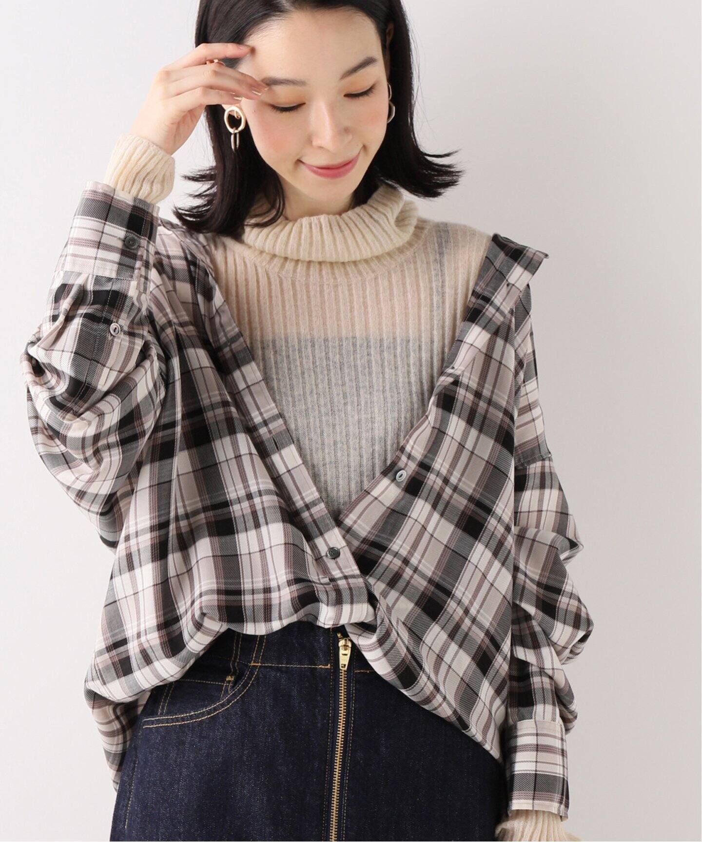 SLOBE IENA スローブイエナ】モヘア混リブタートルニット[品番