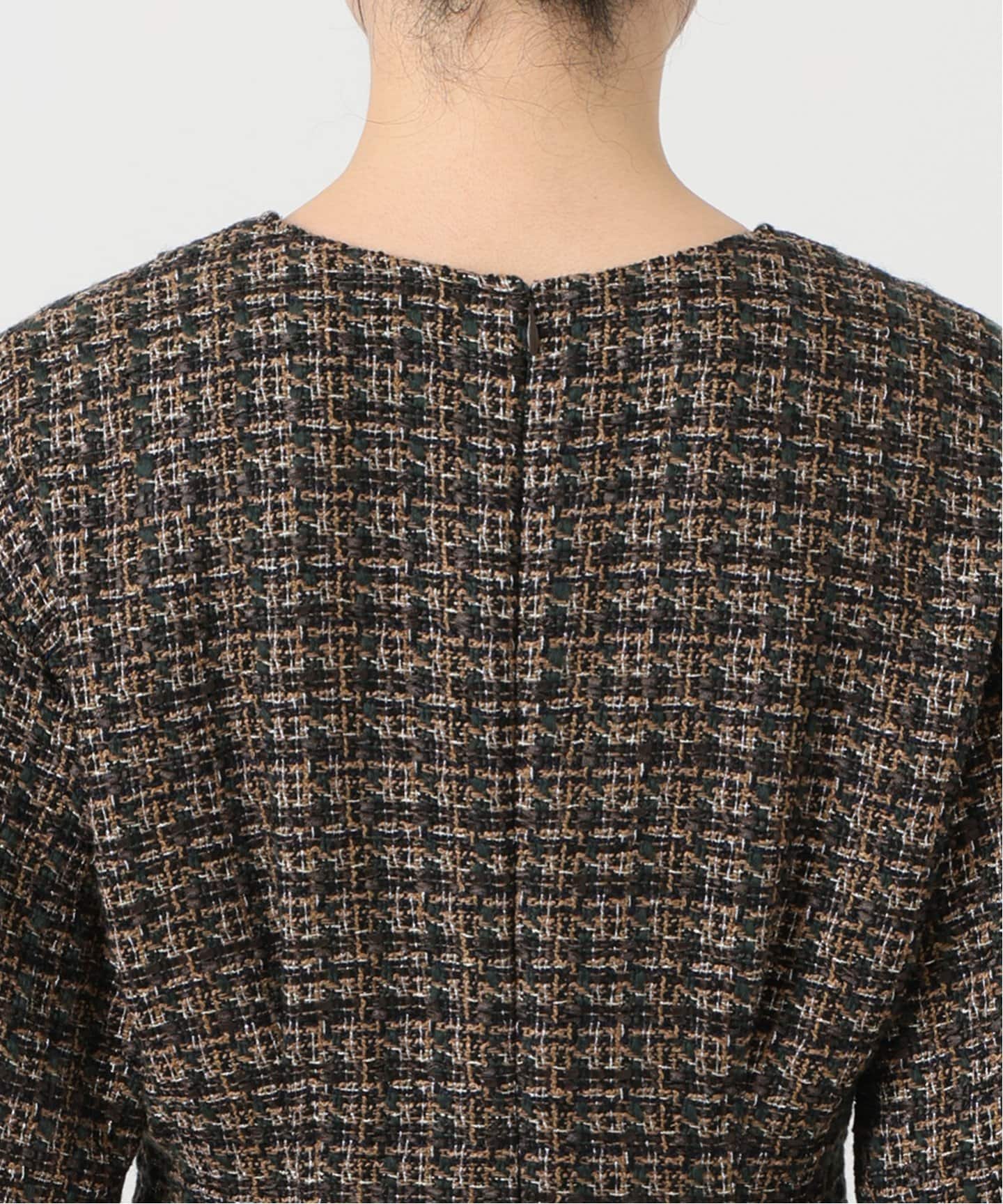 ミックスツイードウエストシェイプワンピース（ワンピース）｜VERMEIL