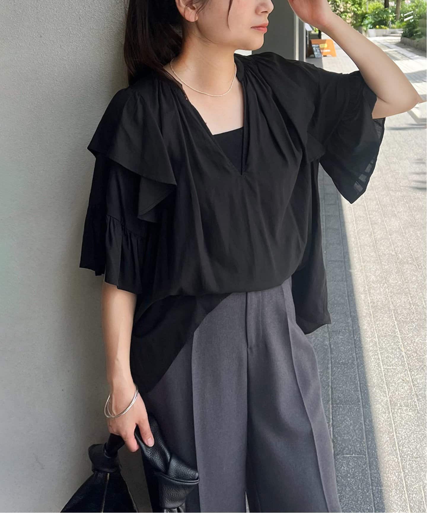 ソフトクロスフリルスリーブブラウス（シャツ／ブラウス）｜JOURNAL